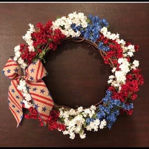 Red white and blue wreath